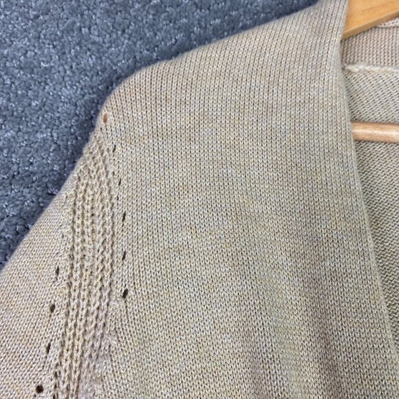 Lilly Pulitzer Open Front Cardigan Sweater Women's Small Gold Metallic Cashmere - Picture 3 of 13